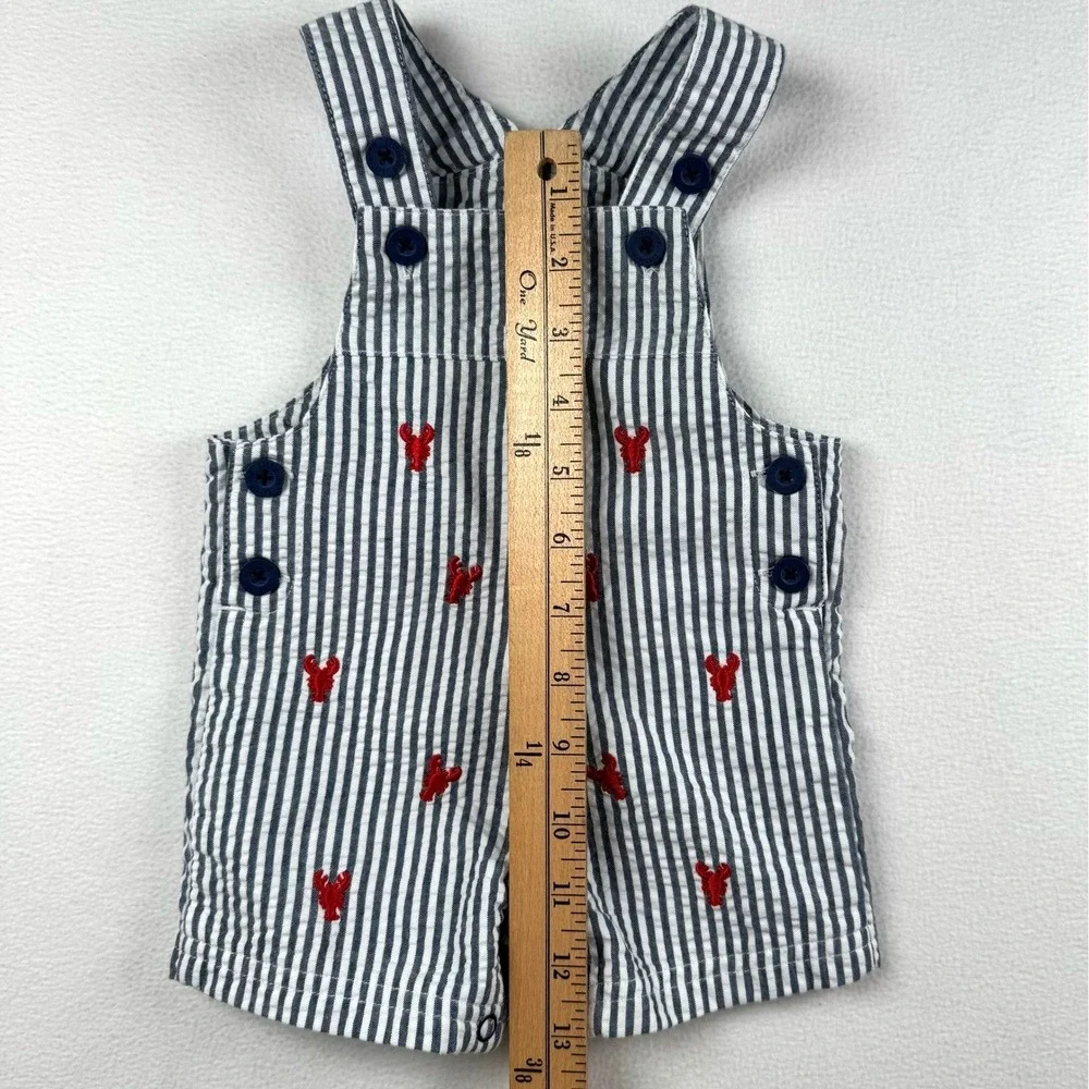 Little Me Lobster Shortall and Polo Set Baby‎ Boys 3M Navy Blue Striped 2-Piece